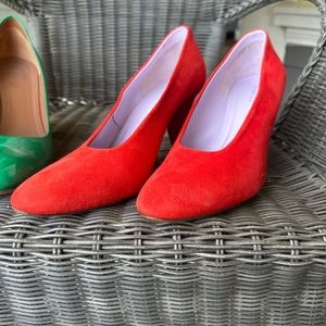 Celine (Phoebe Philo) suede red heels. Size 39